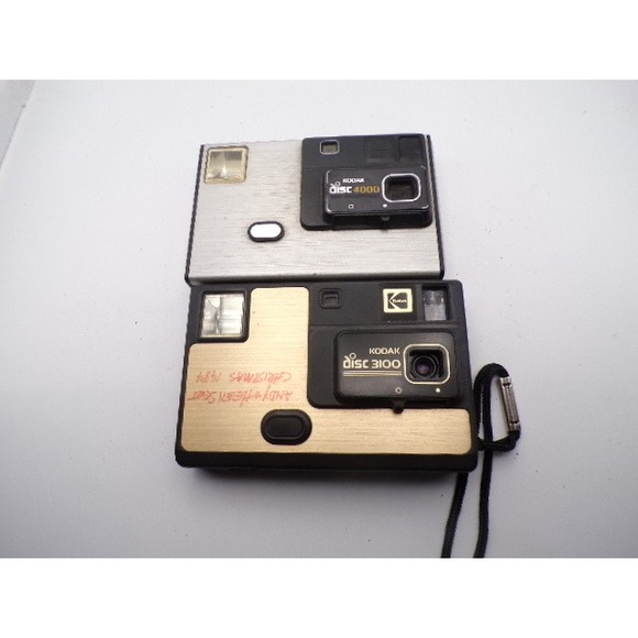 Kodak Other - Kodak Disc 3100 Disc 4000 Vintage Cameras Lot 2 Gold Silver Retro Parts Only